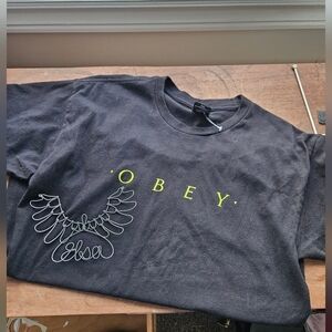NWOT Obey men's sz. M black cotton t-shirt